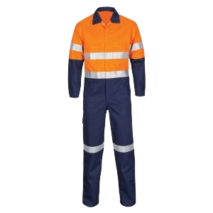 High-Visibility Two-Tone Workwear Overall with Reflective Taping